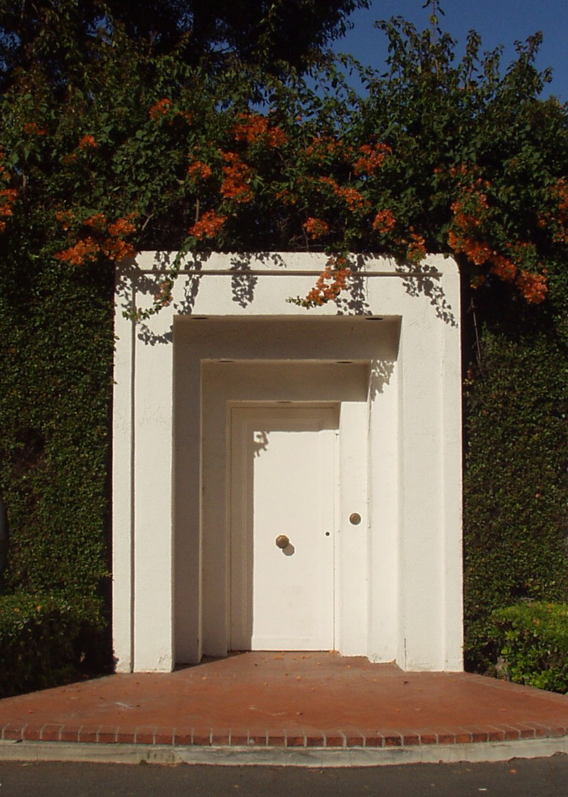 door and flowers