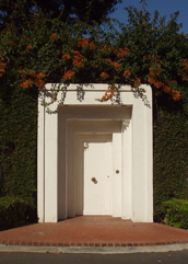 door and flowers